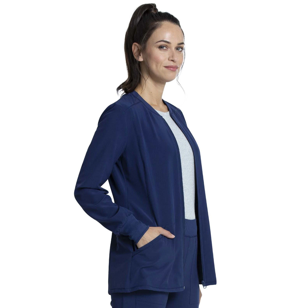 Cherokee Allura Zip Front Jacket - CKA384 - 2 Hearts Medical