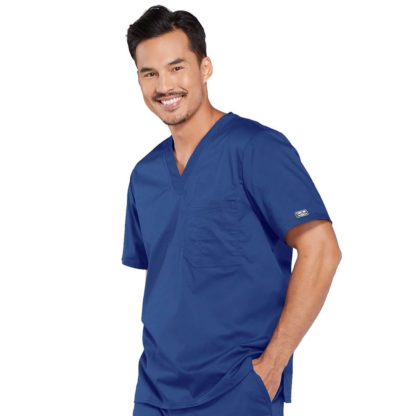 Core Stretch by Cherokee Workwear Men's V-Neck Solid Scrub Top - CH4743 - Image 3