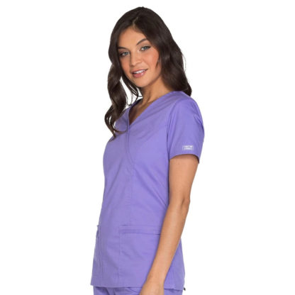 Core Stretch by Cherokee Workwear Women's Mock Wrap Princess Seam Solid Scrub Top - CH4728 - Image 3