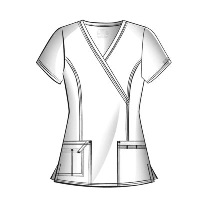 Core Stretch by Cherokee Workwear Women's Mock Wrap Princess Seam Solid Scrub Top - CH4728 - Image 5