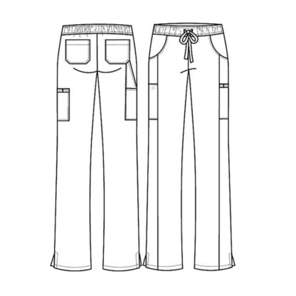 EDS Essentials Women's Drawstring Cargo Scrub Pant - DK010 - Image 4