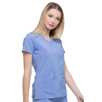 EDS Essentials Women's Mock Wrap Solid Scrub Top - DK625 - Image 3