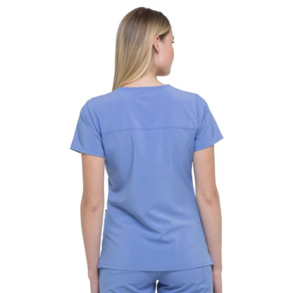 EDS Essentials Women's Mock Wrap Solid Scrub Top - DK625 - Image 4