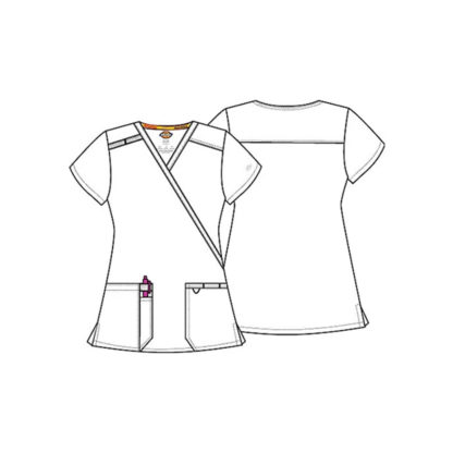 EDS Essentials Women's Mock Wrap Solid Scrub Top - DK625 - Image 5