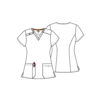 EDS Essentials Women's V-Neck Solid Scrub Top - DK615 - Image 5