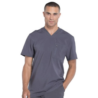 Infinity by Cherokee Men's V-Neck Knit Panel Solid Scrub Top - CHCK910A