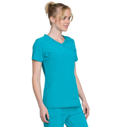 Infinity by Cherokee Women's Mock Wrap Solid Scrub Top - CH2625 - Image 4
