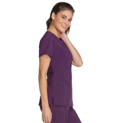 Infinity by Cherokee Women's Split Round Neck Solid Scrub Top - CH2624 - Image 2