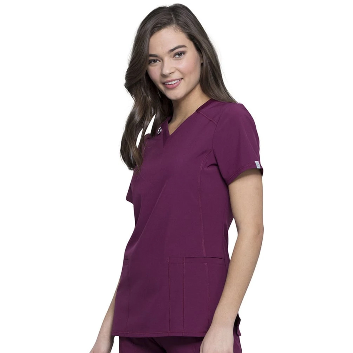 Infinity By Cherokee Solid Round Neck Scrub Tops With Certainty