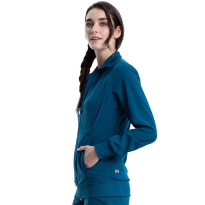 Infinity by Cherokee Women's Zip Front Warm-Up Solid Scrub Jacket - CH2391A - Image 4
