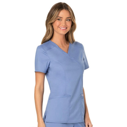Revolution by Cherokee Workwear Women's Mock Wrap Solid Scrub Top - WW610 - Image 2