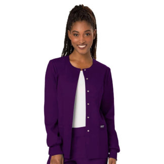 Revolution by Cherokee Workwear Women's Snap Front Solid Scrub Jacket - WW310
