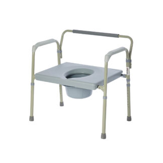 BARIATRIC FOLDING POWDER COATED STEEL ELONGATED COMMODE