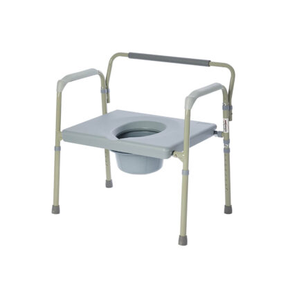 BARIATRIC FOLDING POWDER COATED STEEL ELONGATED COMMODE