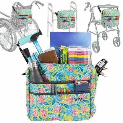 Green Paisley Vive rollator bag